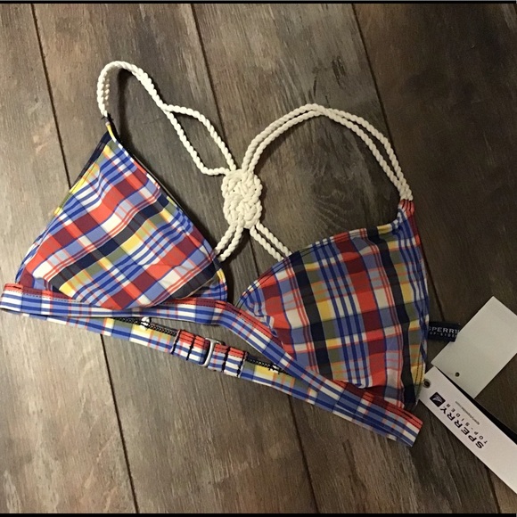 Sperry 🆕 with tags beautiful plaid bikini top - Picture 3 of 4